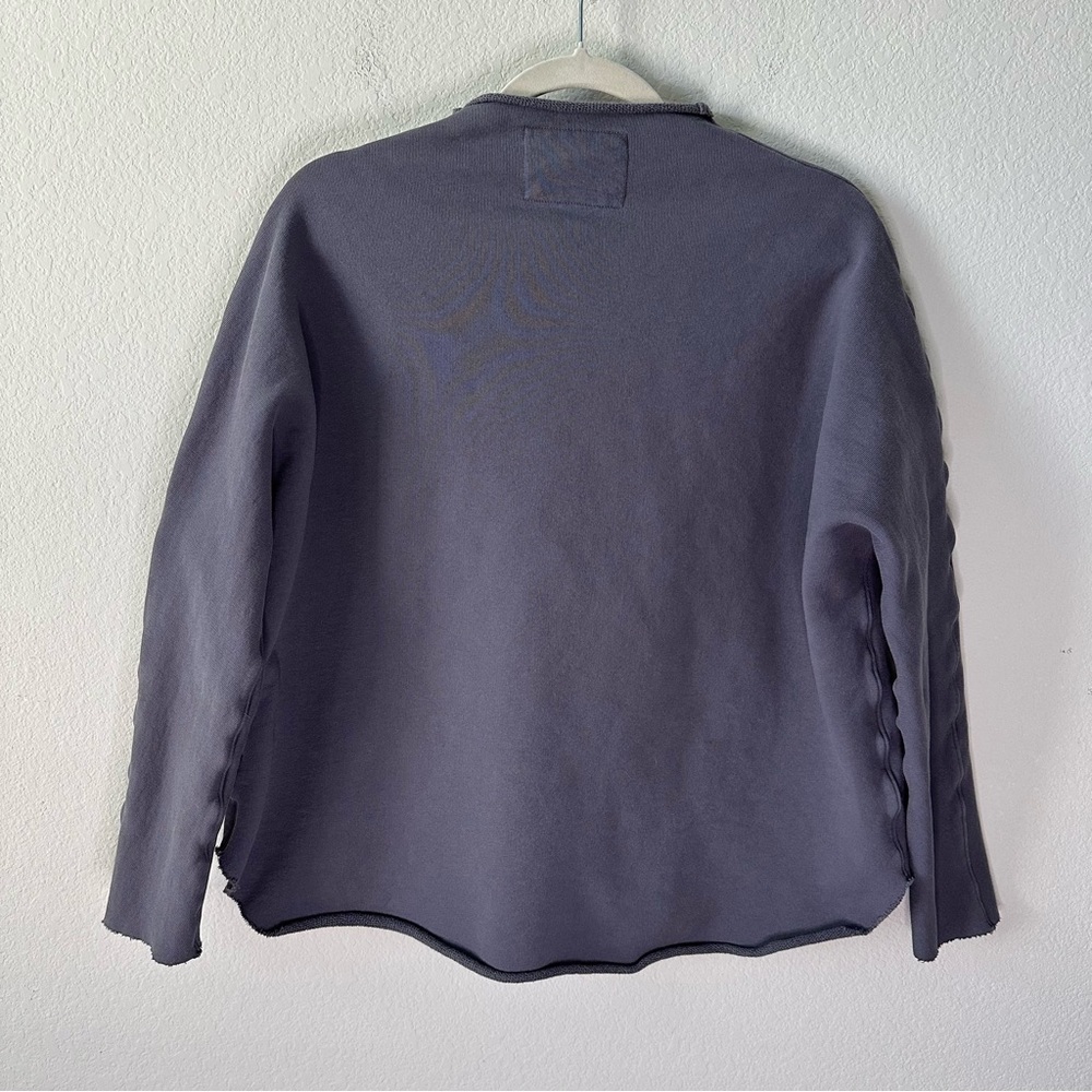 Frank & Eileen Effie Funnel Neck Capelet Top Fleece Elephant Gray SZ S - Picture 7 of 7